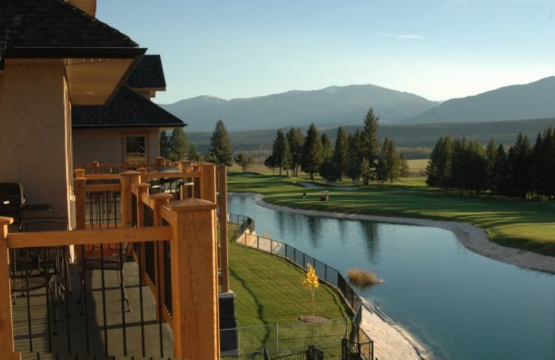 Balcony view at Bighorn Meadows Resort.