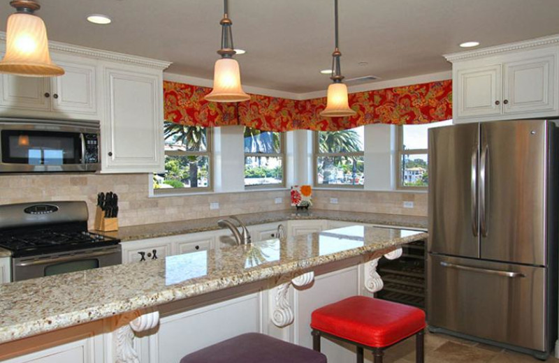 Rental kitchen at Coastal Vacation Rentals.