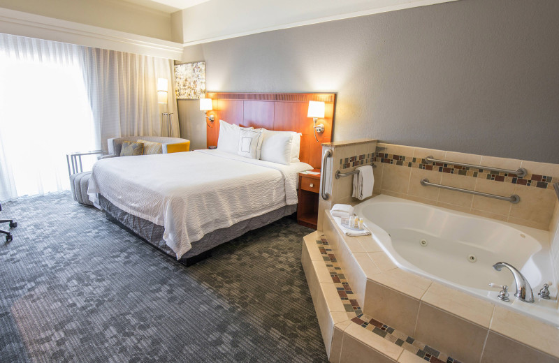 Guest room at Courtyard by Marriott Merced.