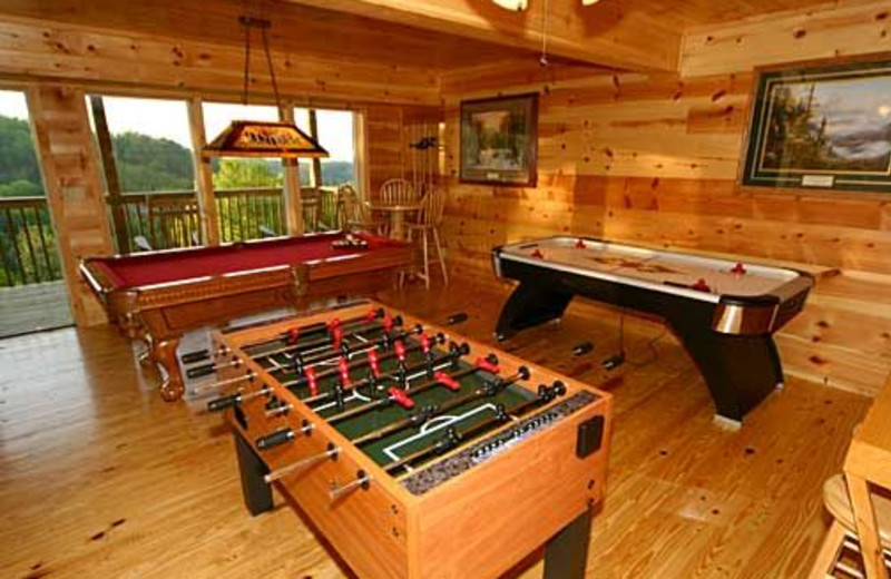 Game Room at Baskins Creek Cabin Rentals