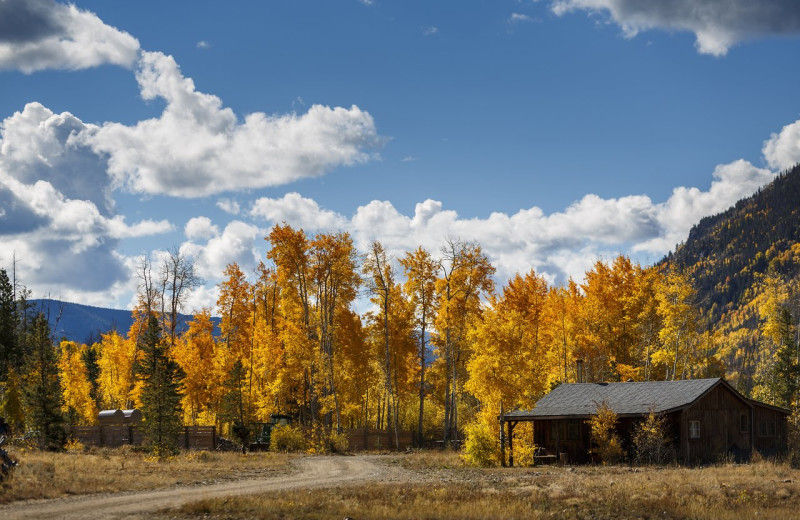 Cabin exterior at Rawah Guest Ranch.