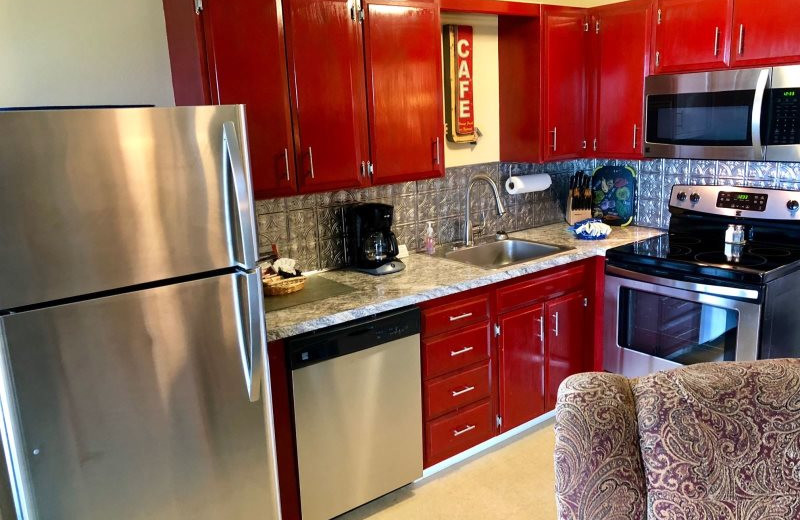 Guest kitchen at Hi-Tide Ocean Beach Resort.