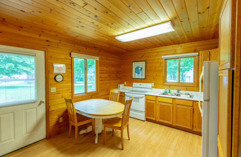 Cabin kitchen at The Red Door Resort.