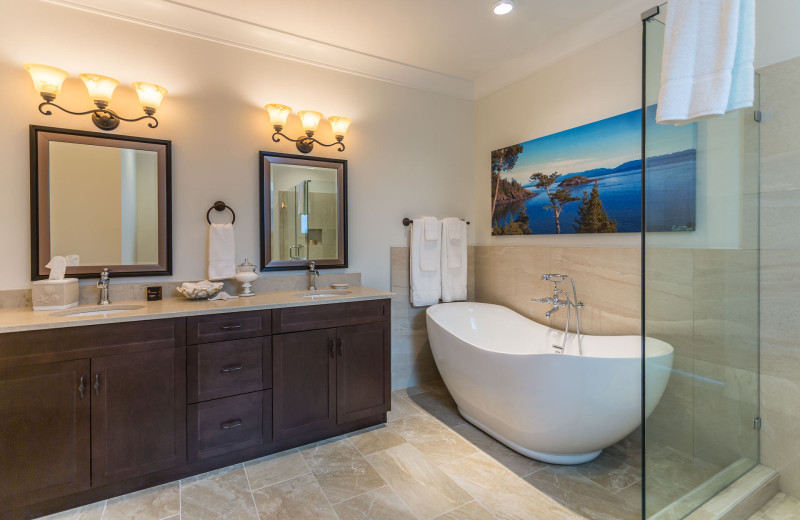 Guest bathroom at SookePoint Ocean Cottage Resort.