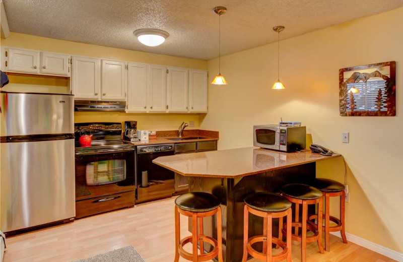 Rental kitchen at Alpine Ski Properties.