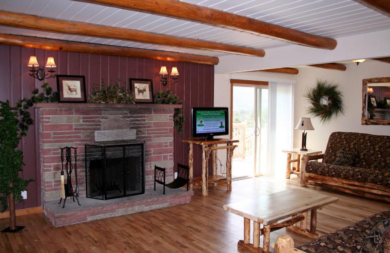 Chalet living room at Timber Creek Chalets.