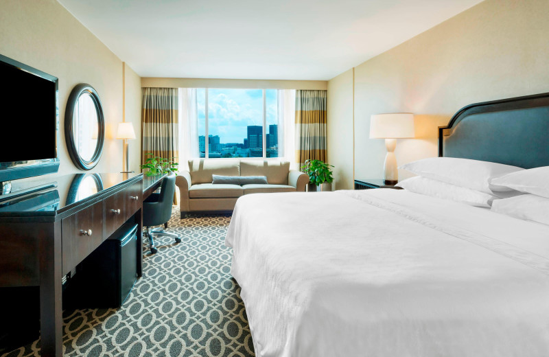 Guest room at Sheraton Atlanta Hotel.