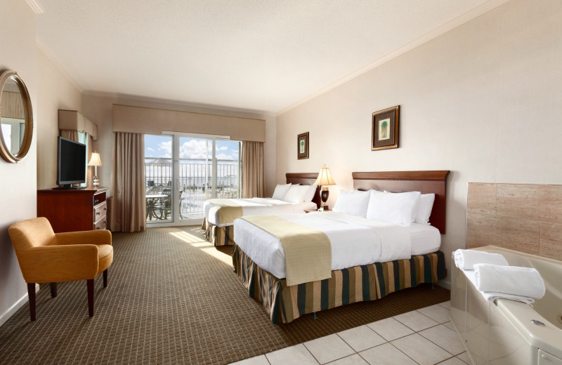 Guest bedroom at Holiday Inn Suites Ocean City.