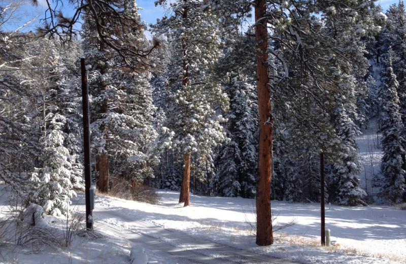 Winter scene at Meadow Creek Lodge and Event Center.