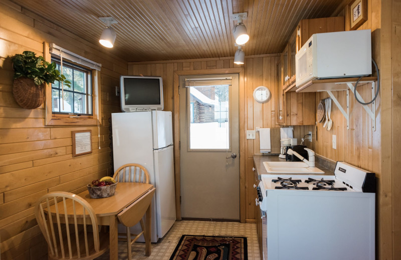 Cabin kitchen at Pitlik's Sand Beach Resort.