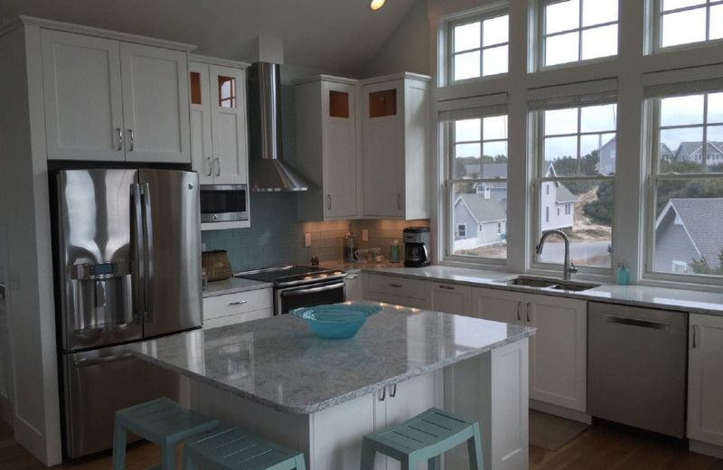 Rental kitchen at Mary Munroe Realty: Bald Head Vacations