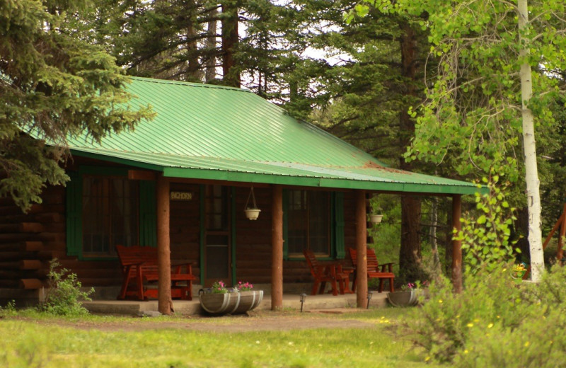 Cabin exterior at Elk Mountain Ranch.