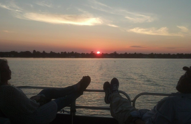 Enjoying the sunset at Crimson Hue Resort.