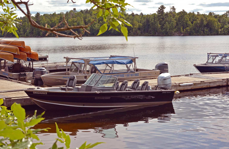 Boats at Zup's Fishing Resort and Canoe Outfitters.
