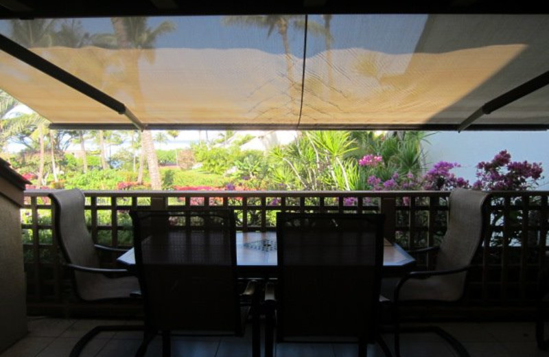 Shaded deck at Maui Kamaole.