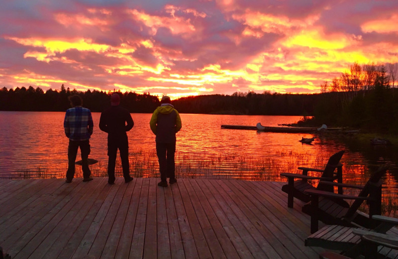 Sunset at Algonquin Log Cabin.