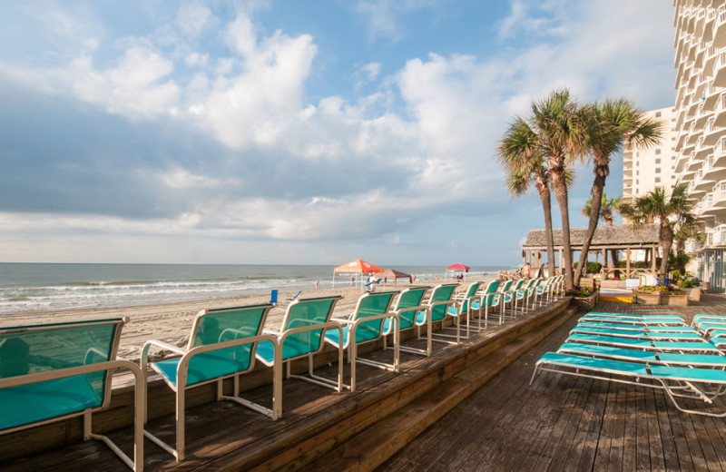 Relaxing on the beach at Water's Edge Resort.