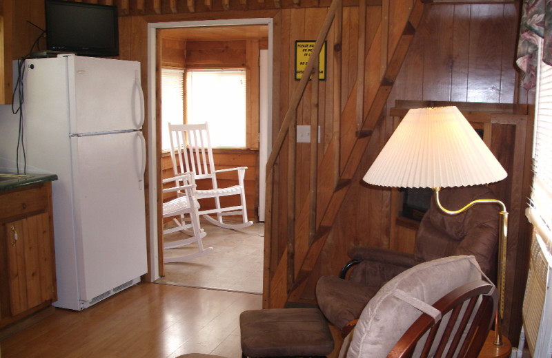 Cabin interior at Navarre Beach Campground.