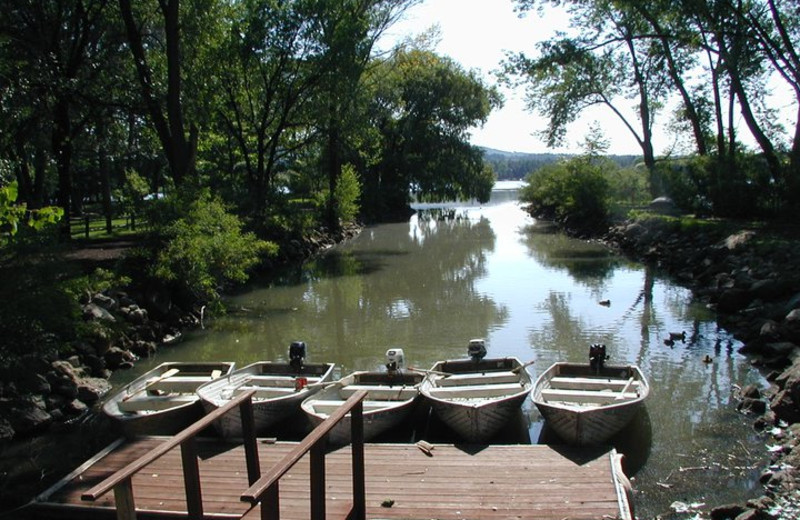 Dock view at Lazy Oaks Resort.