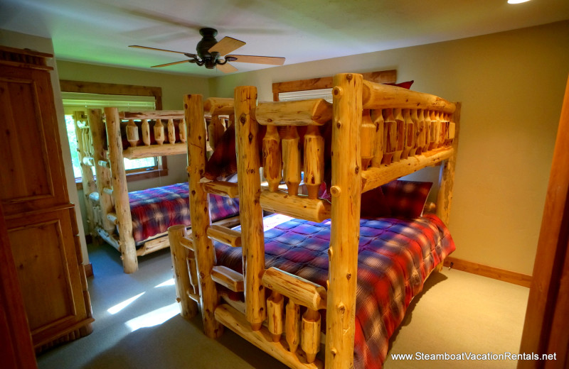 Rental bunk beds at Steamboat Vacation Rentals.