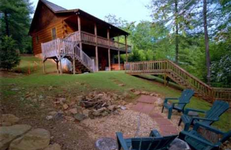 Fire Pit Near Cabin at JP Ridgeland Cabin Rentals