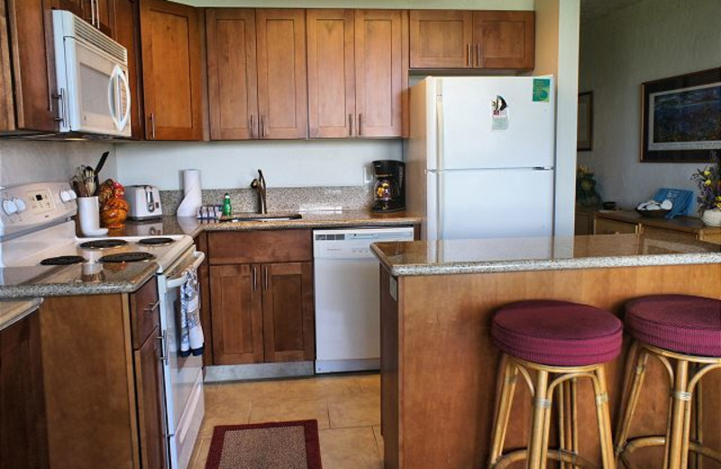 Vacation rental kitchen at Maui Vacation Rentals.