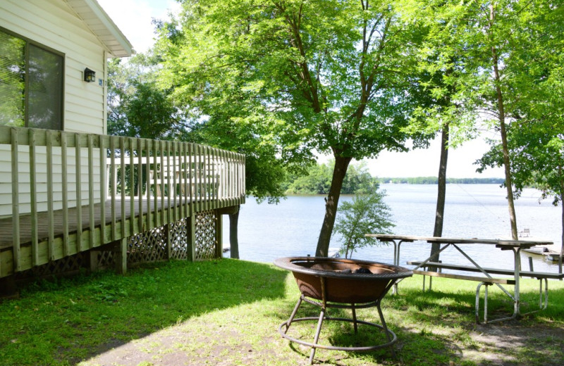 Cabin exterior at Riverside Resort.