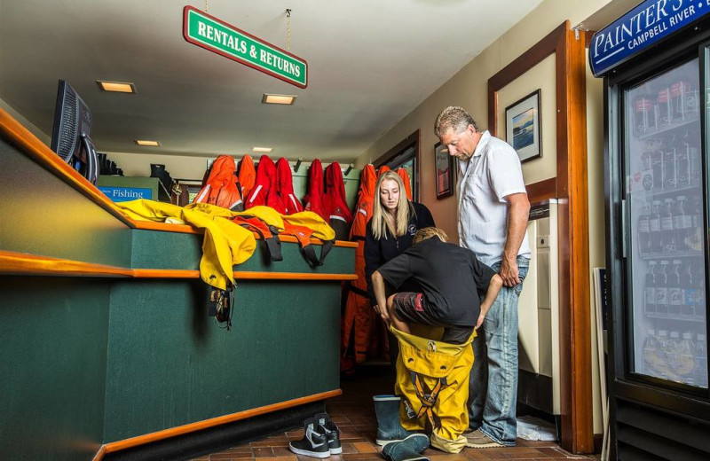 Fishing outfitting at Painter's Lodge.