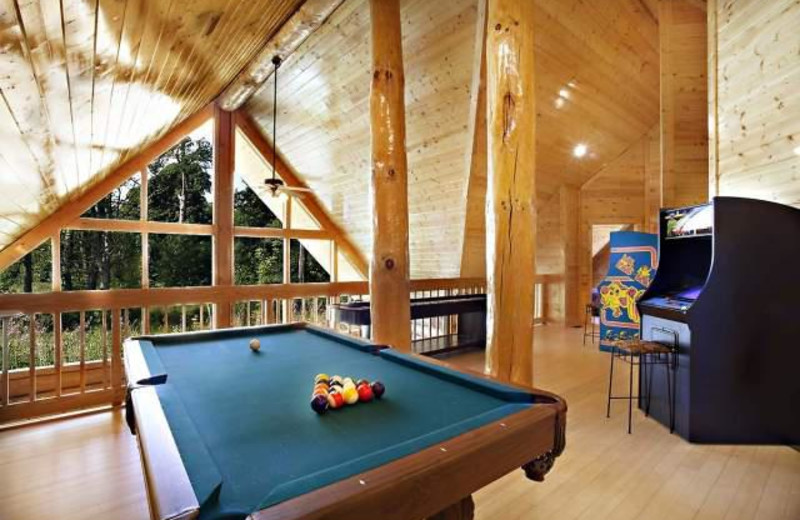 Vacation rental game room at Stony Brook Chalets.