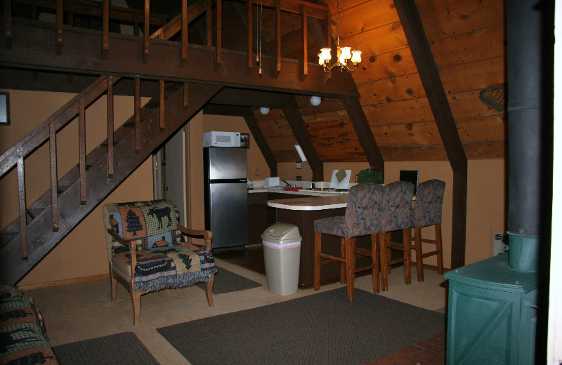 Cabin interior at Cabins on Strawberry Hill.