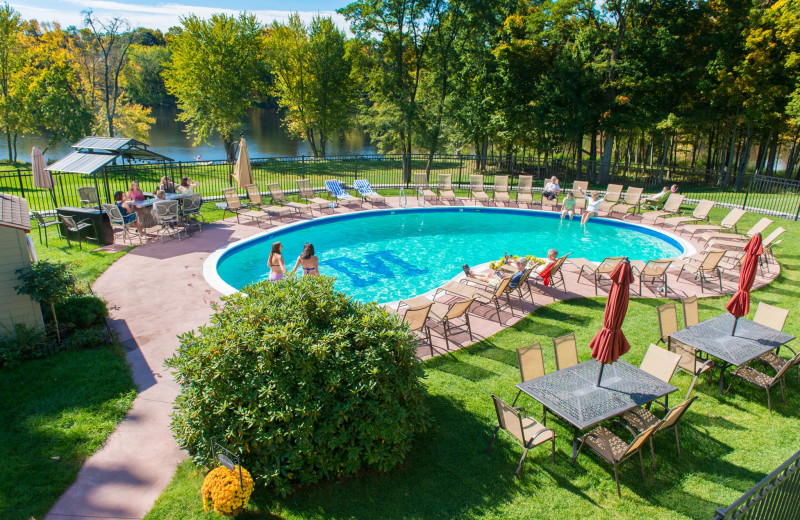 Outdoor pool at University Inn Academic Suites.