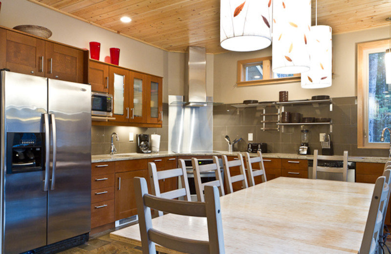 Rental kitchen at Luxury Getaways.