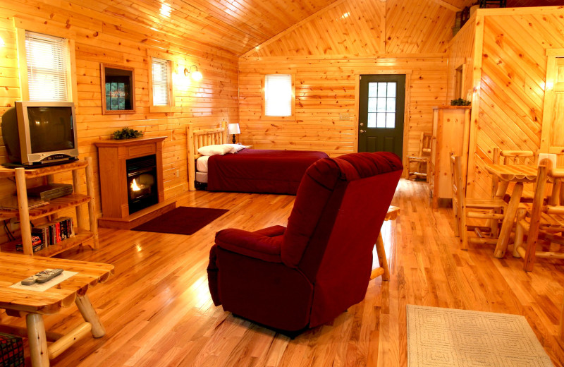 Cabin interior at The Cabins at Pine Haven.