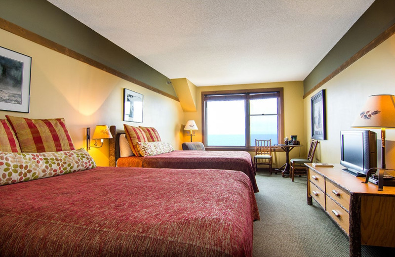 Guest room at Grand Superior Lodge on Lake Superior.