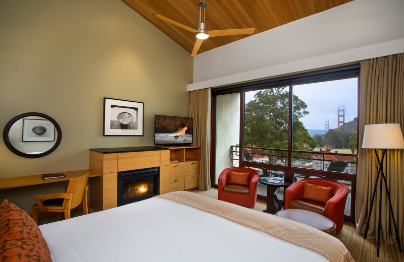 Guest room at Cavallo Point Lodge.