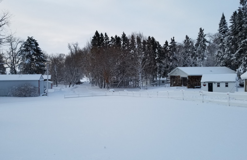 Winter exterior at The Red Door Resort.