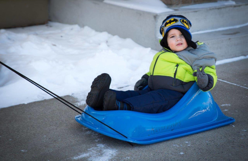 Sledding at Kavanaugh's Sylvan Lake Resort.