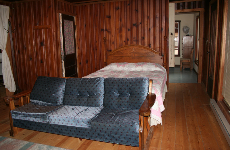 Cabin bedroom at Lost Creek Ranch.