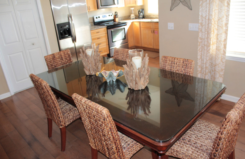 Rental dining room at Seagrove On The Beach Property Rentals.