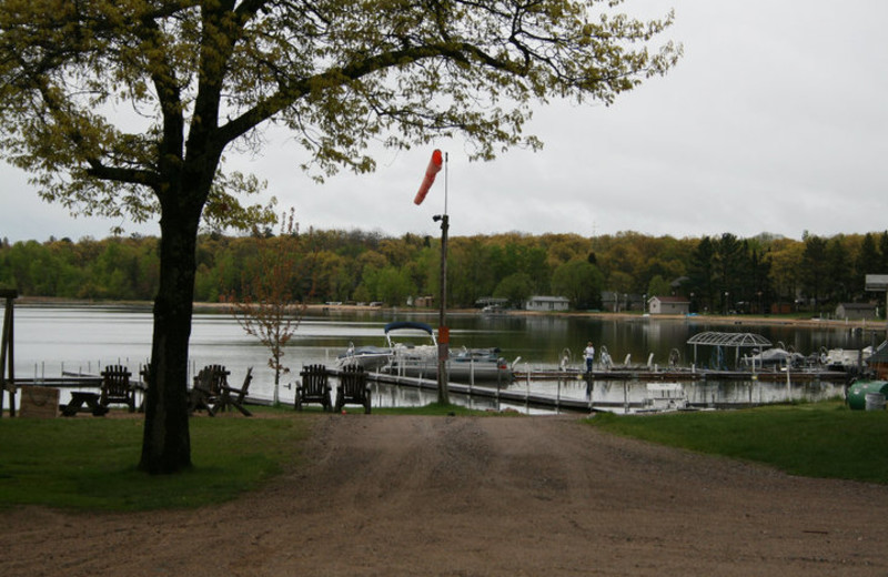 View of lake at Cozy Bay Resort. 