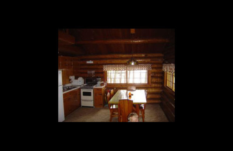 Cabin interior at Nelson's Resort.