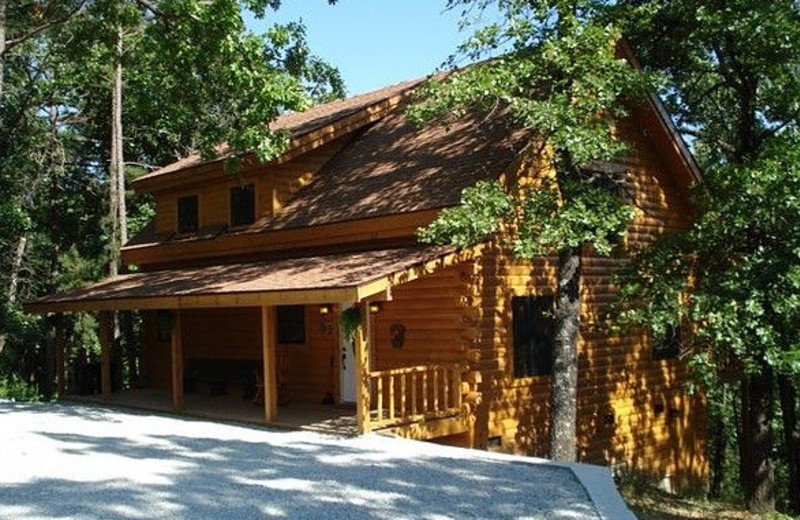 Cabin exterior at Pine Ridge Log Cabins.