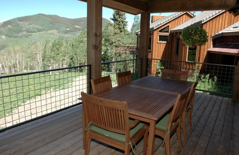 Rental deck at Alpine Getaways.