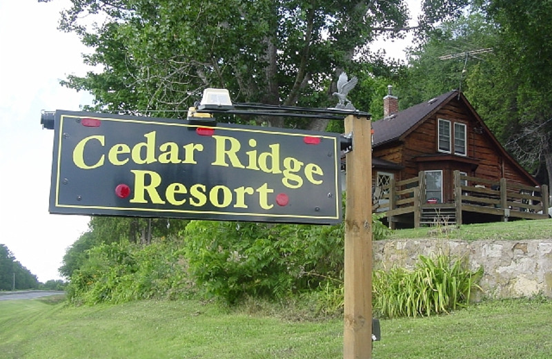 Entrance to Cedar Ridge Resort 