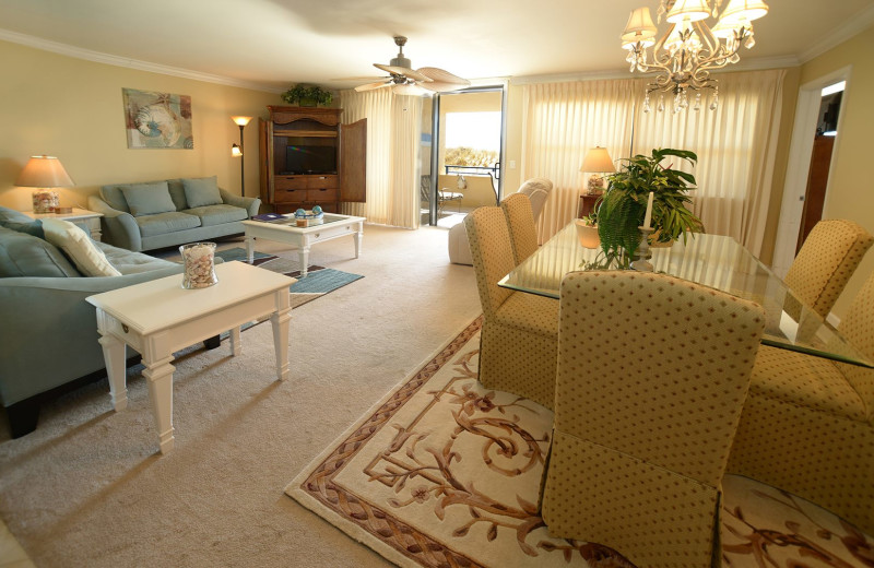 Guest living room at Nautilus Condominiums.