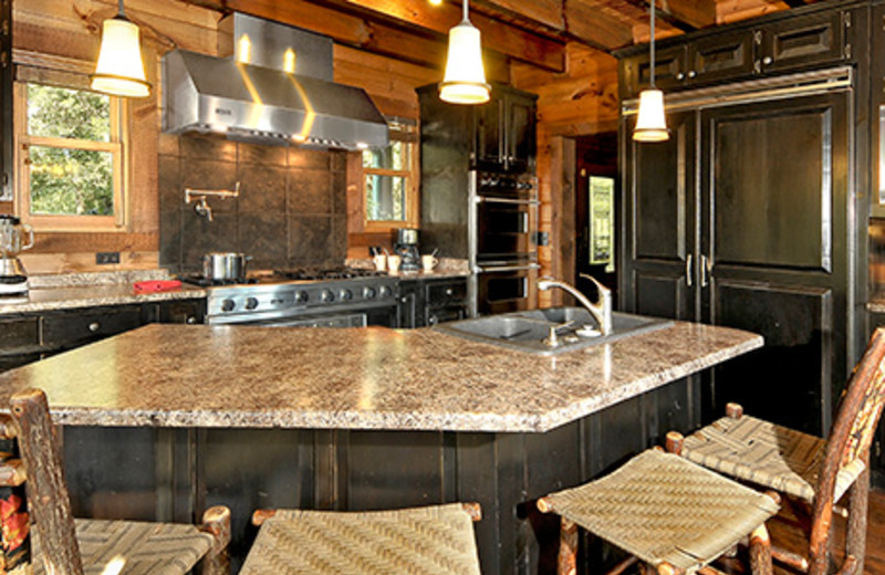 Cabin kitchen at Dollywood Cabins.