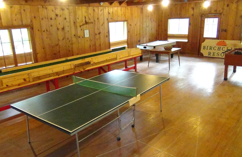 Recreation room at Birchcliff Resort.