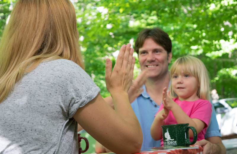 Family at Old Forge Camping Resort.