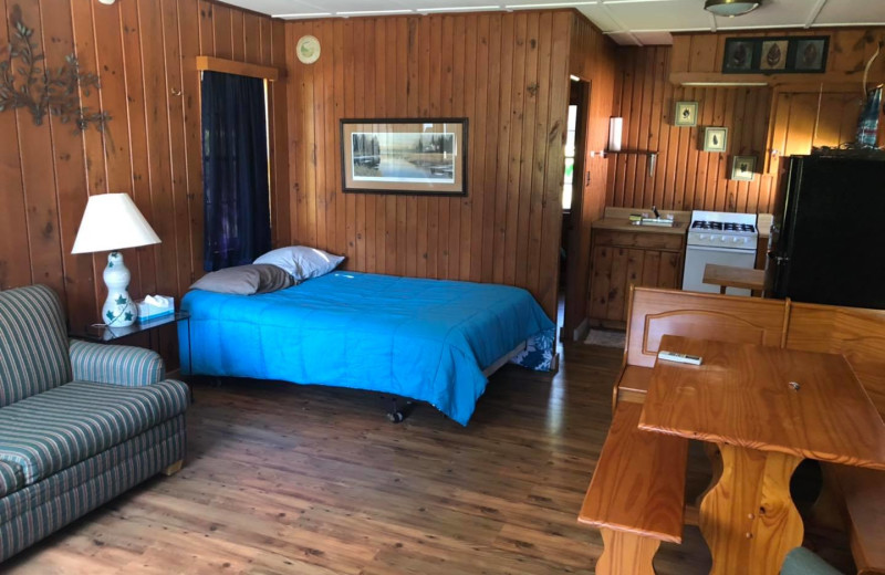 Cabin interior at Bells resort.