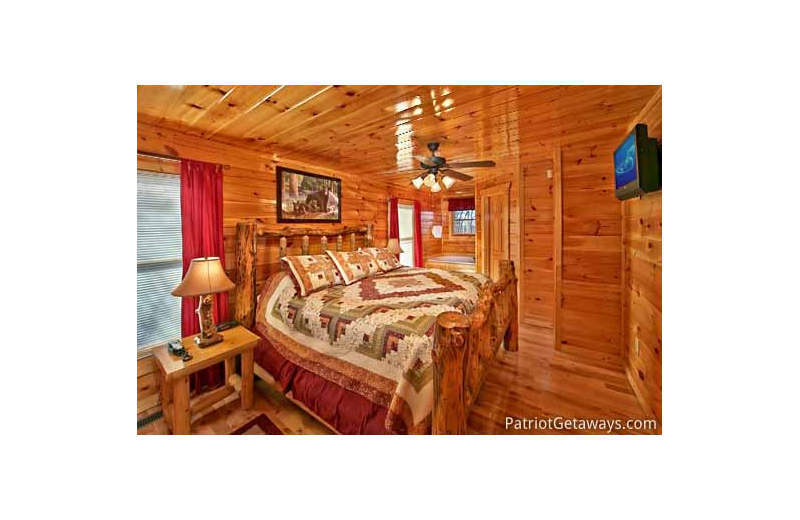 Bedroom at American Patriot Getaways - A Tree Top Lodge.